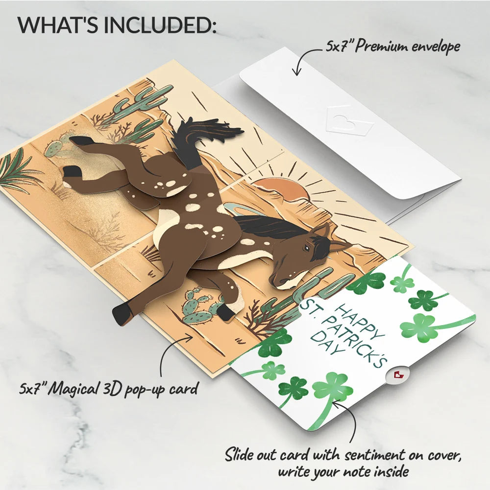 Bucking Awesome Day St. Patrick’s Day Pop-Up Card and Shamrock Sprigs Sentiment Set