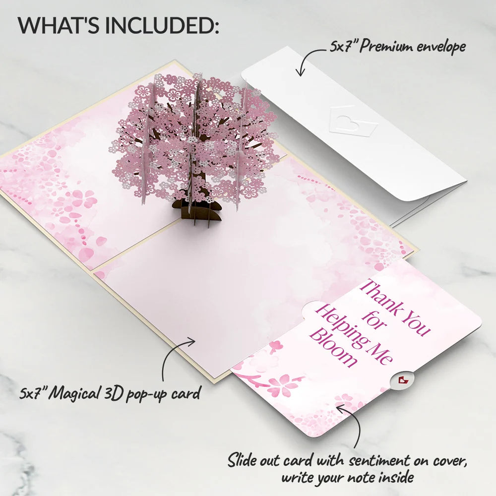 Cherry Blossom Thank You Pop-Up Card and Sentiment Set