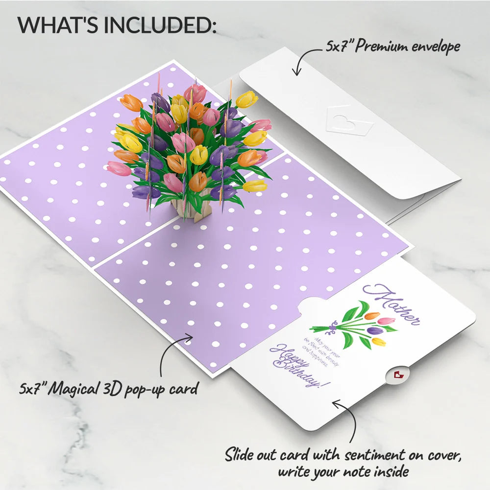 Tulips Birthday Pop-Up Card and Spring Tulips Sentiment Set for Mother