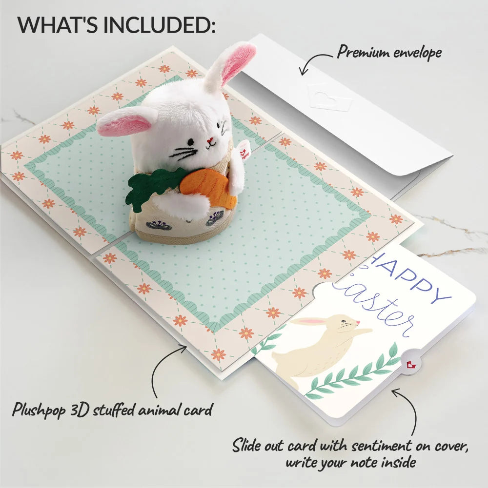 'Happy Easter Wishes' Bunny Plushpop Card and Sentiment Set