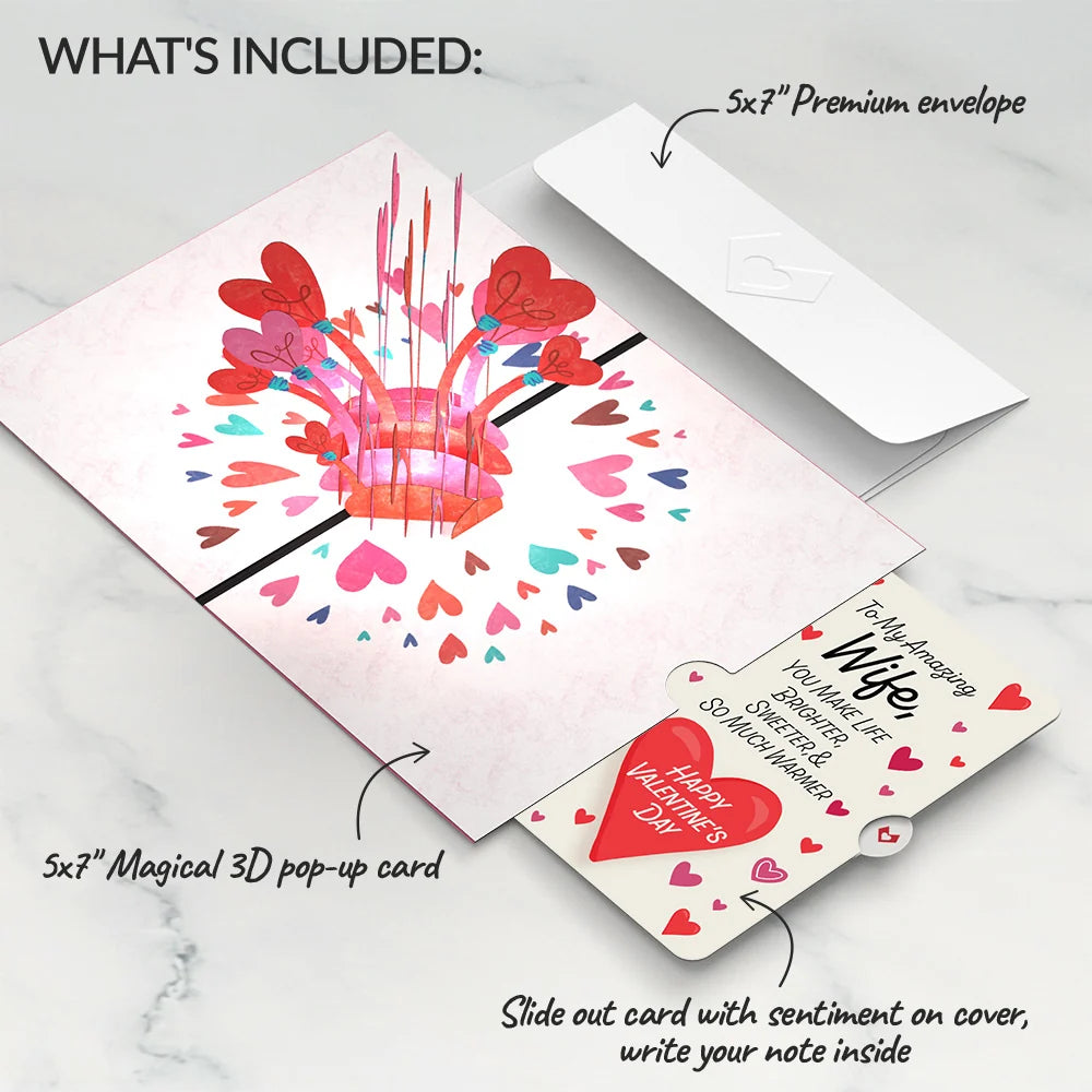 You Light Up My Life Valentine Light-Up Pop-Up Card and Sentiment Set for Wife