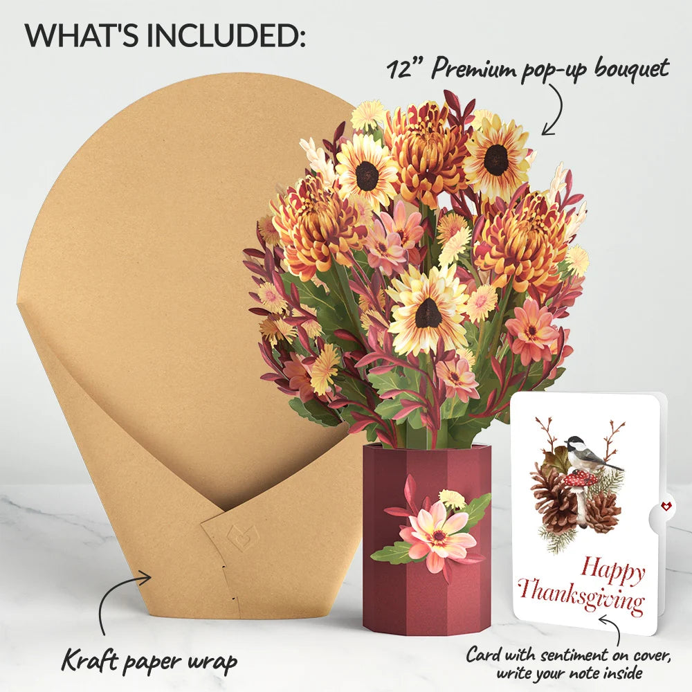Fall Sunshine Thanksgiving Bouquet and Sentiment Set