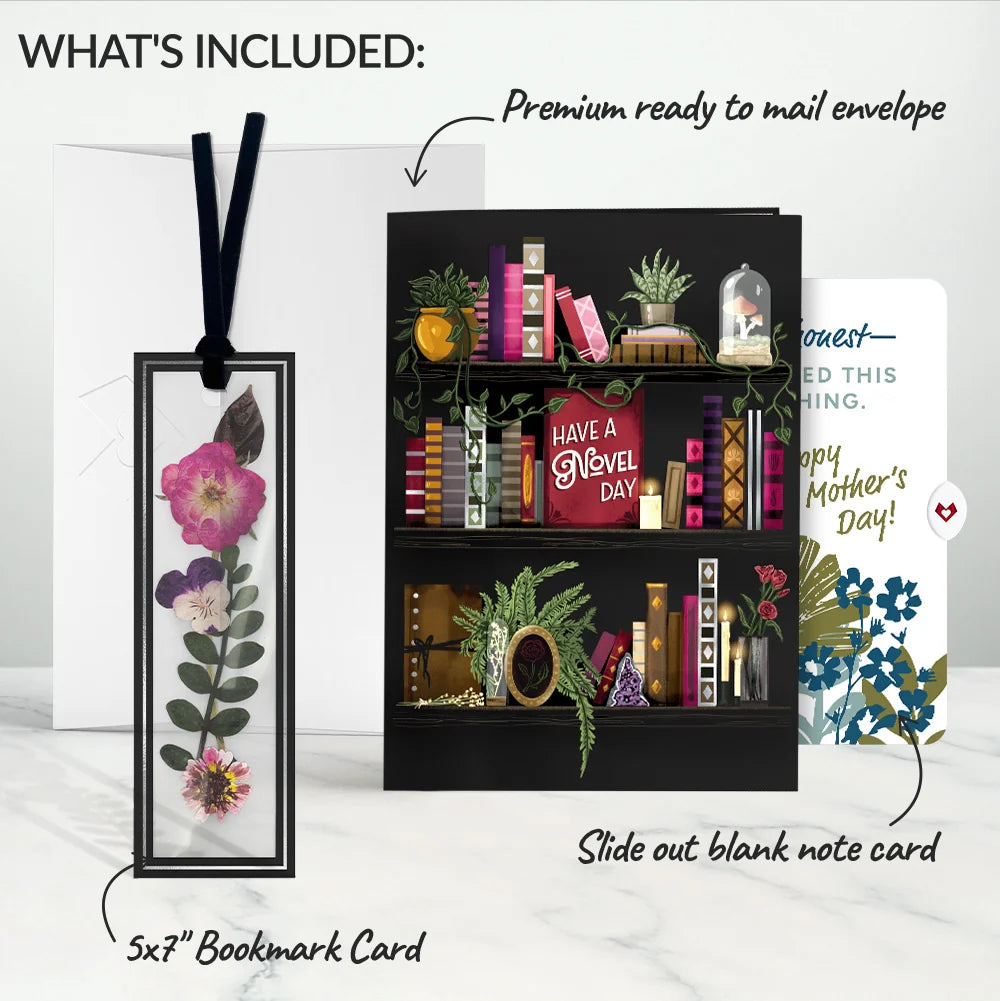 Novel Day Mother’s Day Petal Pressed™ Bookmark Card and Layered Leaf Harmony Sentiment Set for Mom