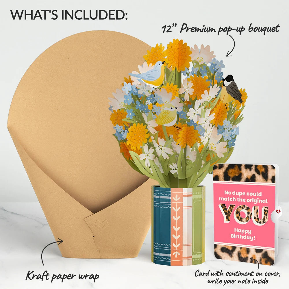 Spring Joy Birthday Bouquet and The original YOU Sentiment Set