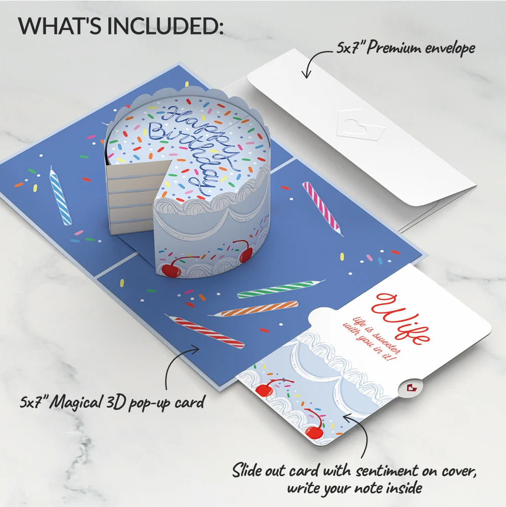Sprinkled with Love Birthday Cake Pop-Up Card and Sentiment Set for Wife