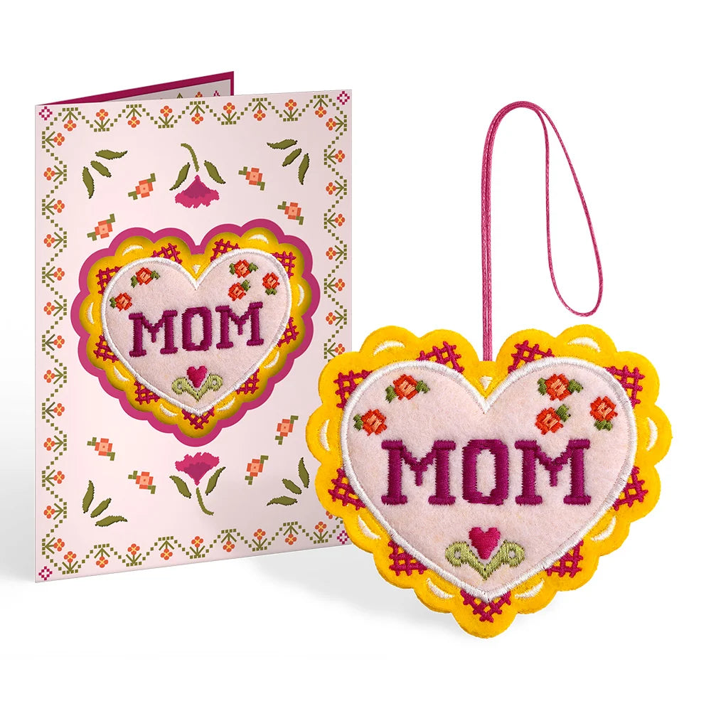 Stitched with Love Mom HeartFelt Charm Card™