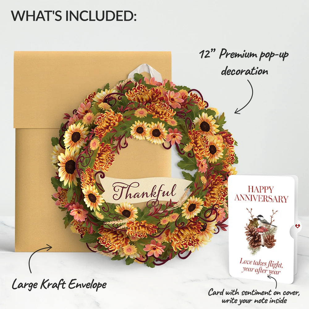 Thankful Anniversary Wreath and Love Takes Flight Sentiment Set