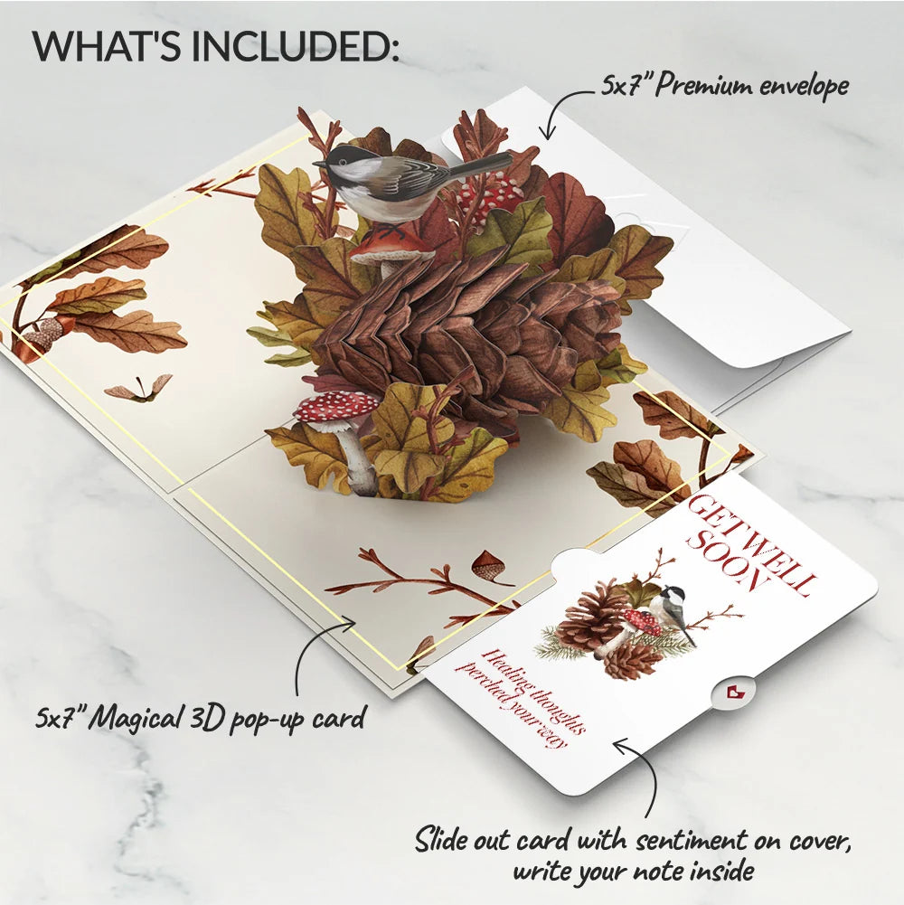 Fall Forest Floor Get Well Soon Pop-Up Card and Sentiment Set