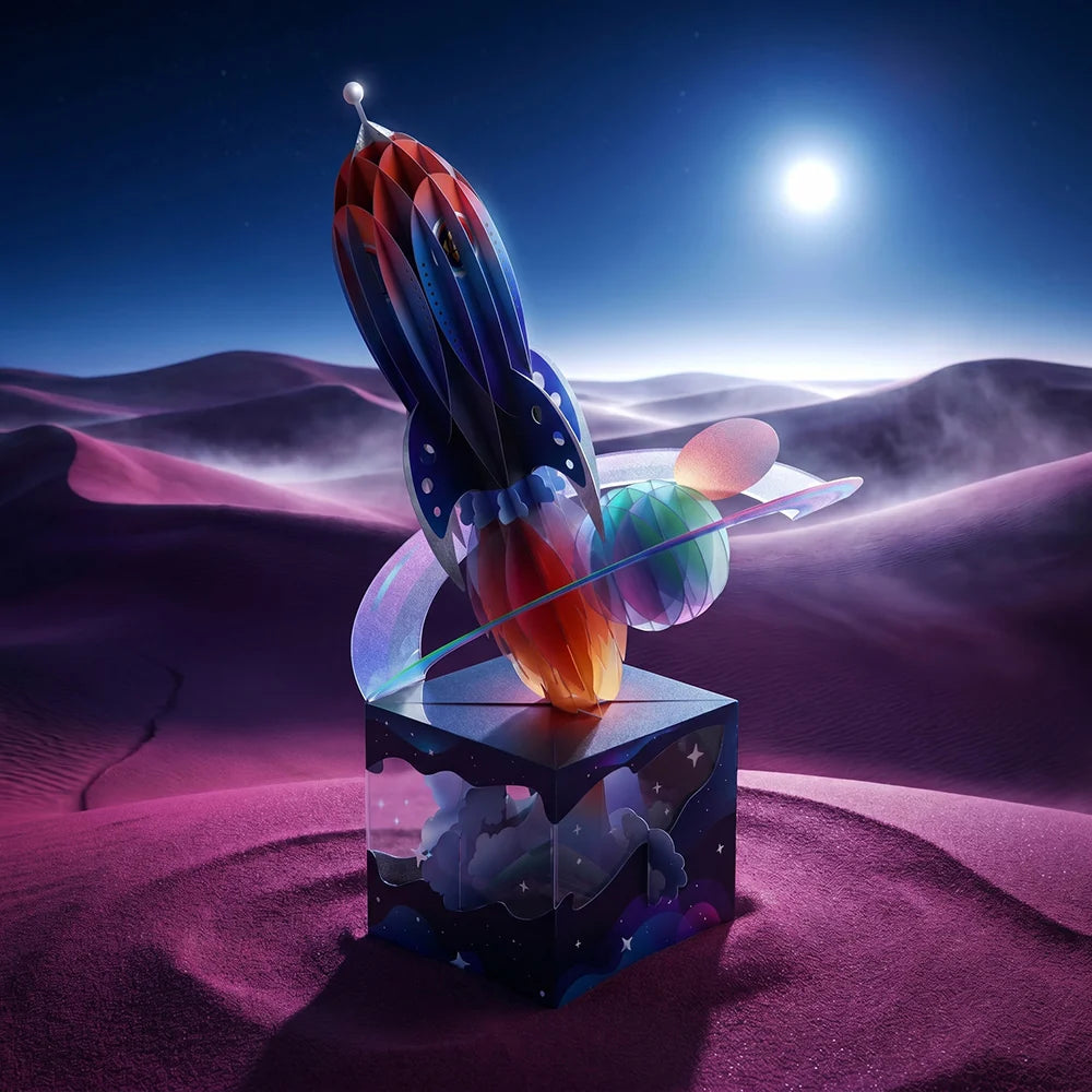 Rocket Ship Unboxed Pop-Up Paper Sculpture