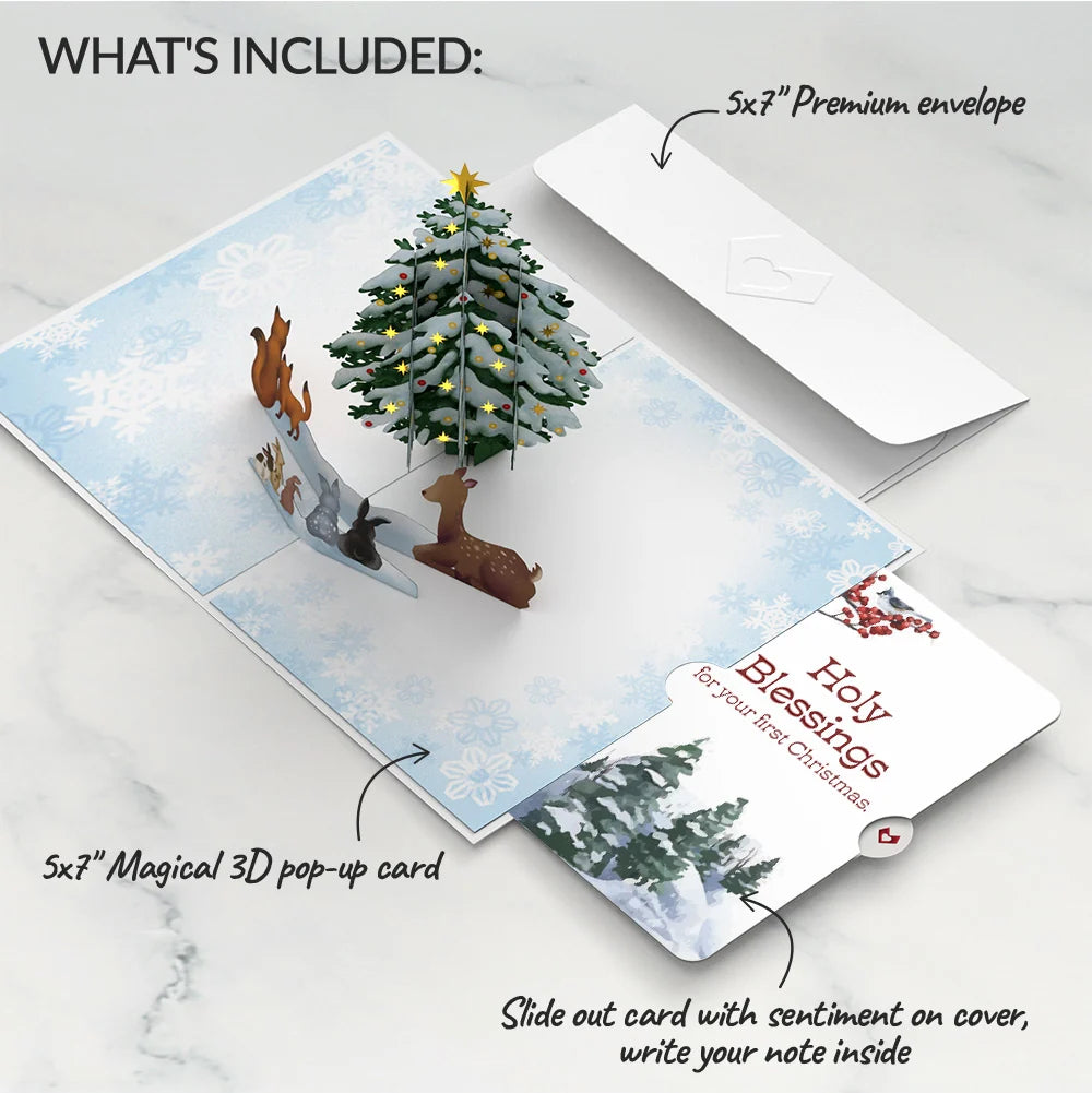 Woodland White First Christmas Pop-Up Card and Sentiment Set