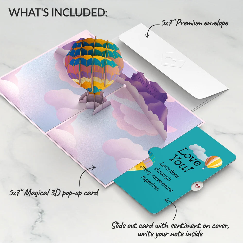 Adventure Awaits Hot Air Balloon Love Pop-Up Card and Sentiment Set