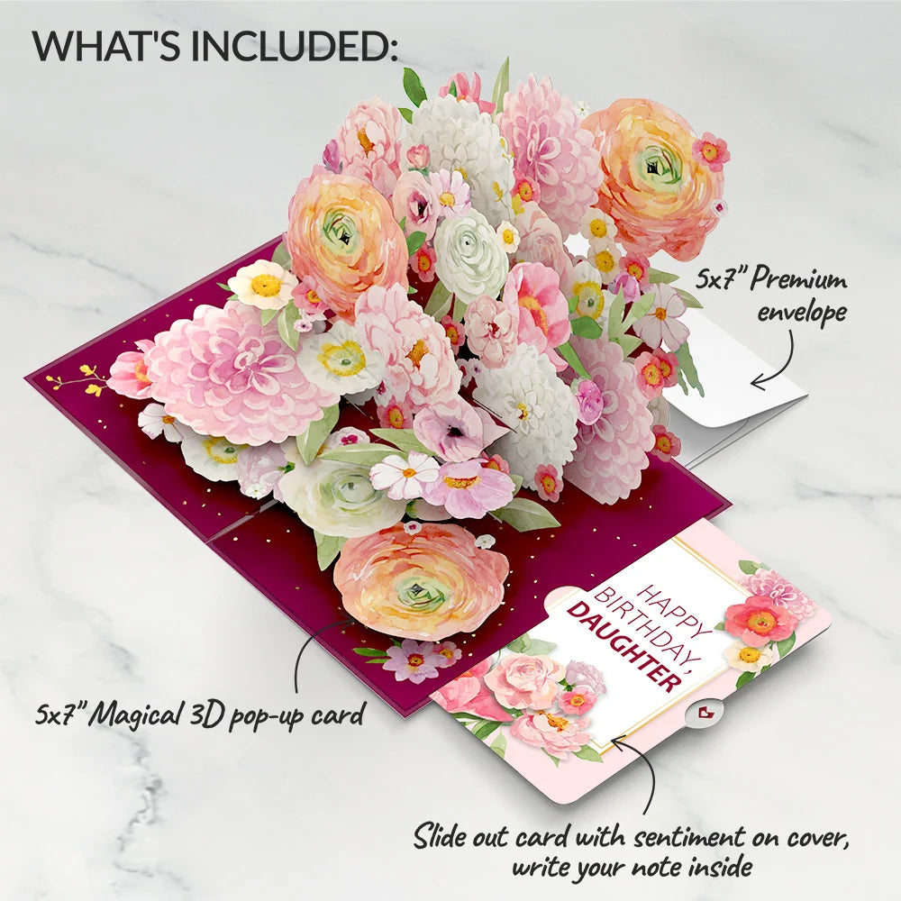 Blush Blooms Birthday Pop-Up Card and Sentiment Set for Daughter