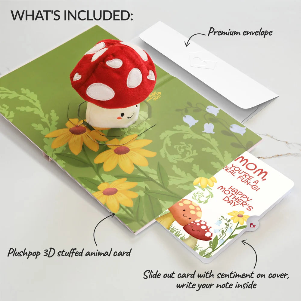 'Love You So Mush' Mother’s Day Plushpop Card and Meadow Fun-gi Mushroom Sentiment Set for Mom