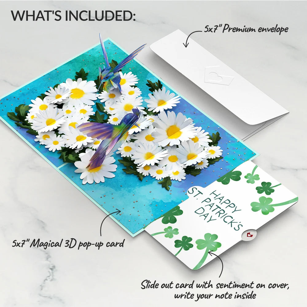 Daisy Patch Hummingbirds St. Patrick’s Day Pop-Up Card and Sentiment Set