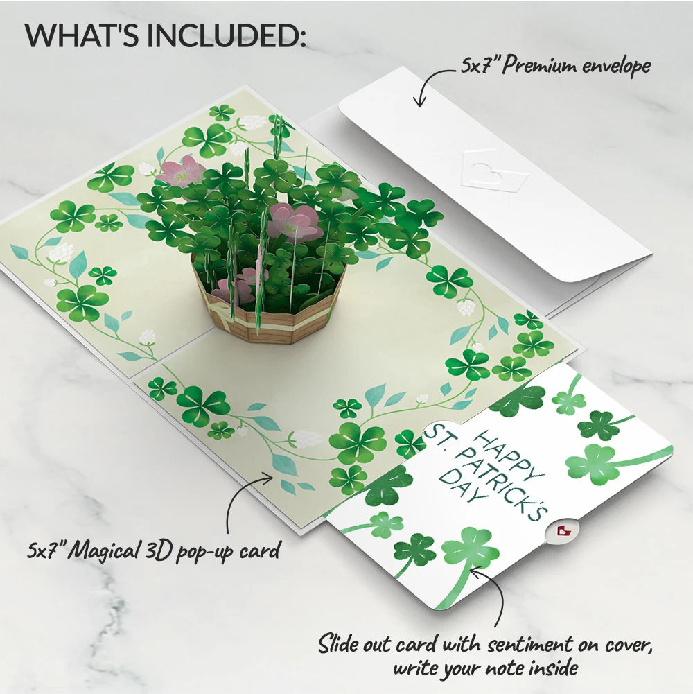 Shamrock Basket St. Patrick’s Day Pop-Up Card and Shamrock Sprigs Sentiment Set