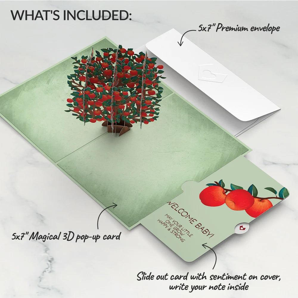 Apple Tree New Baby Pop-Up Card and Sentiment Set
