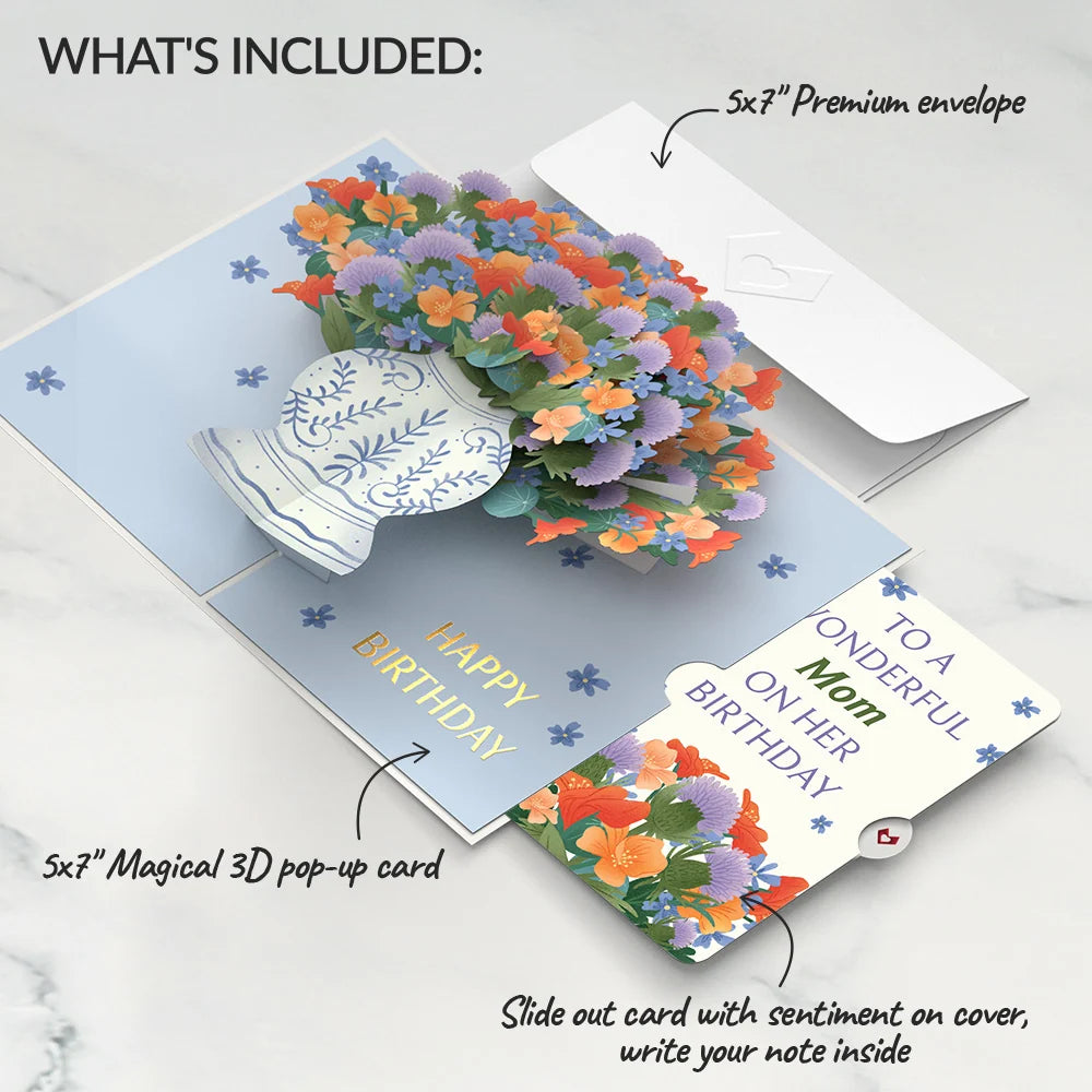 Birthday Bouquet of Happiness Pop-Up Card and Sentiment Set for Mom