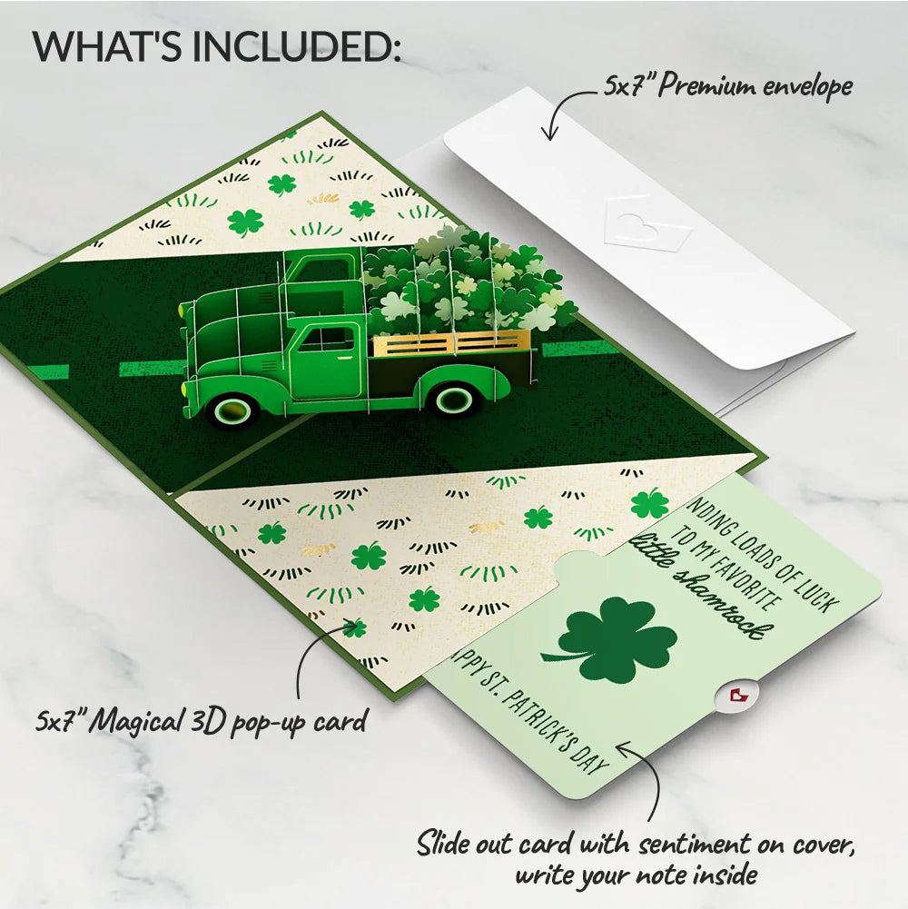 Truckloads of Luck St. Patrick’s Day Pop-Up Card and Sentiment Set for Kid