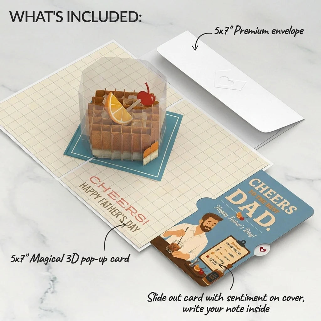Cheers Father's Day Pop-Up Card and Cocktail Mix Sentiment Set for Dad