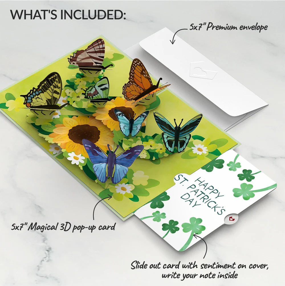 Sunflower Butterflies St. Patrick’s Day Pop-Up Card and Sentiment Set