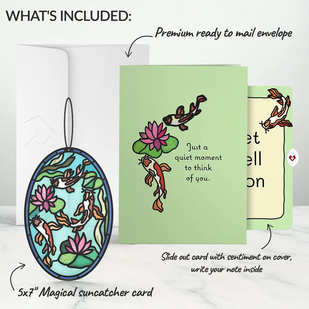 Quiet Moment Koi Pond Get Well Suncatcher Card and Sentiment Set
