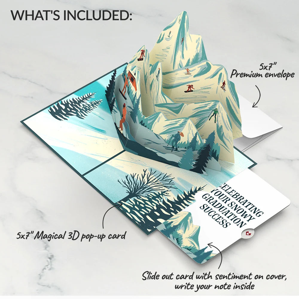Mountain Snowboard Adventure Graduation Pop-Up Card and Sentiment Set