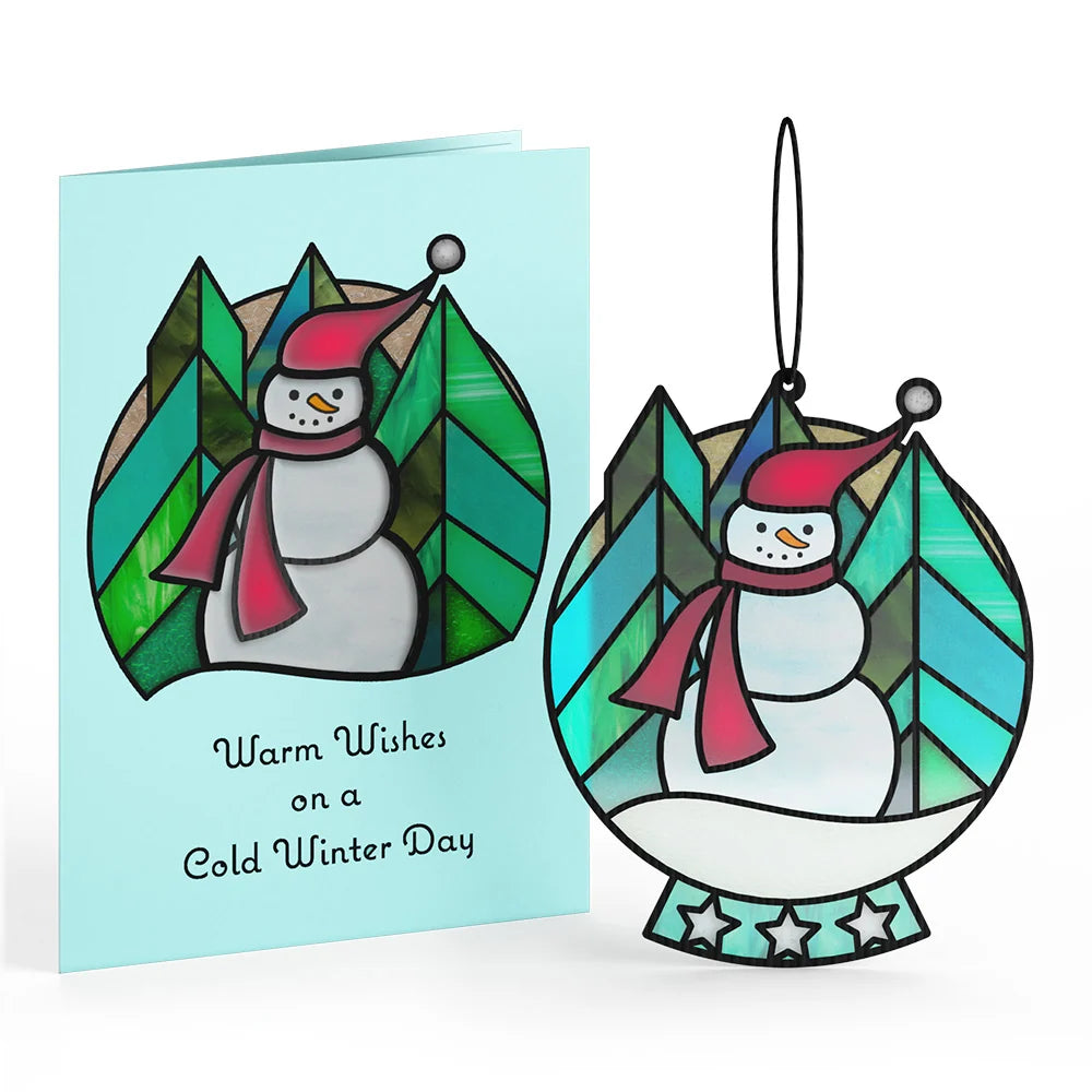 Warm Wishes Snowman Suncatcher Card