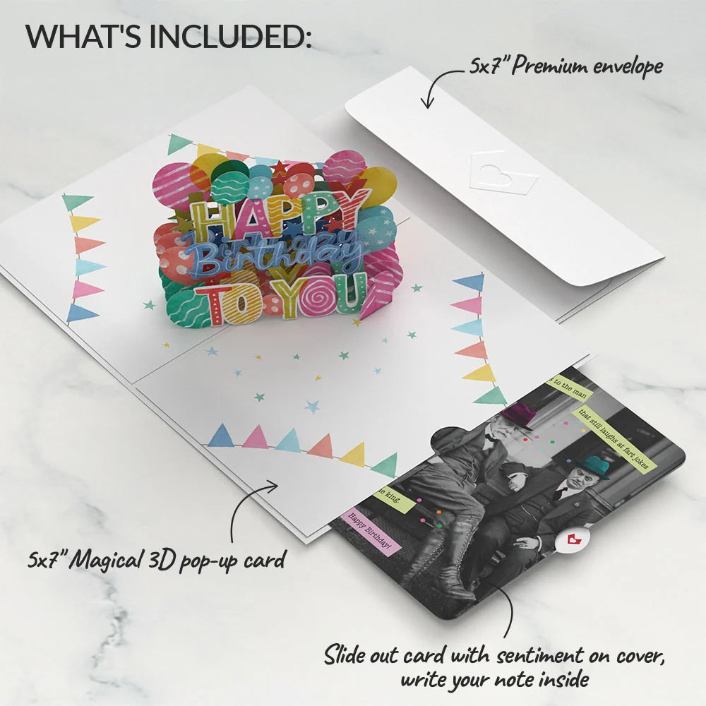 Let's Celebrate Birthday Pop-Up Card and Sentiment Set for Any Man