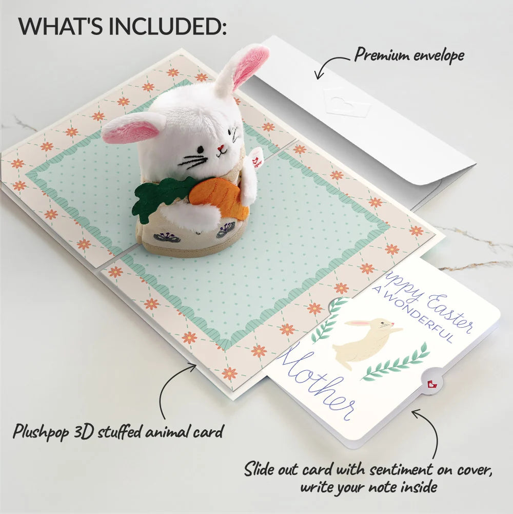 'Happy Easter Wishes' Bunny Plushpop Card and Sentiment Set for Mom