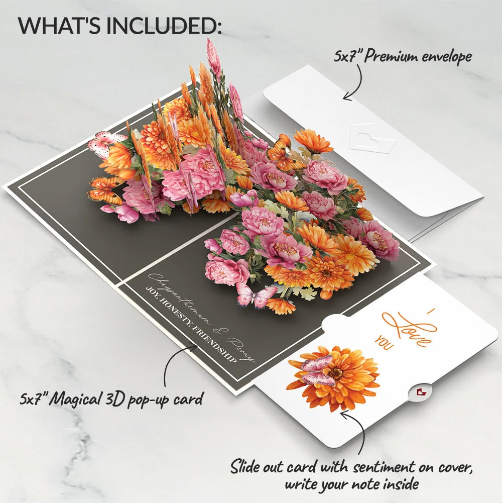 Born to Bloom: November Birth Month Flowers Love Pop-Up Card and Sentiment Set