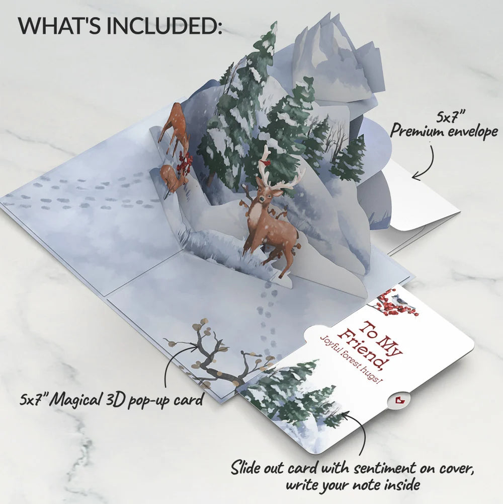 Snowfall's Hush Winter Pop-Up Card and Sentiment Set for Friend