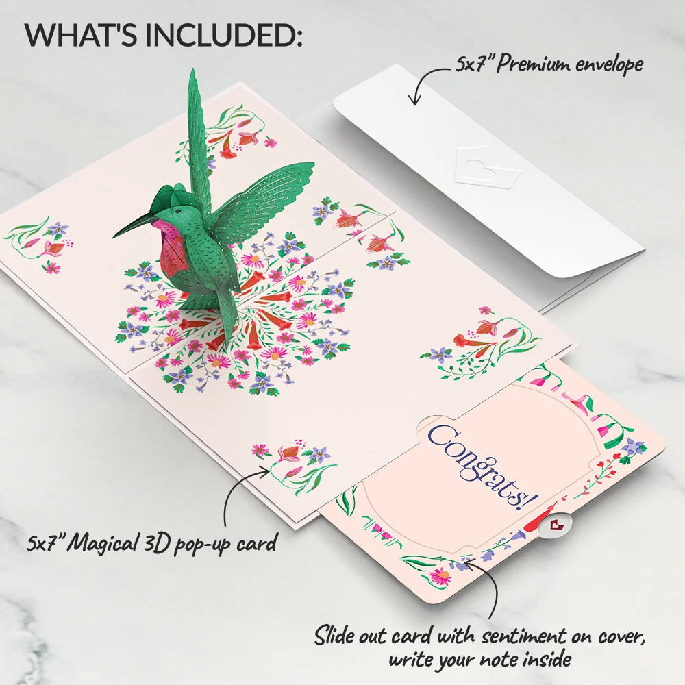 Whimsical Hummingbird Congratulations Pop-Up Card and Sentiment Set