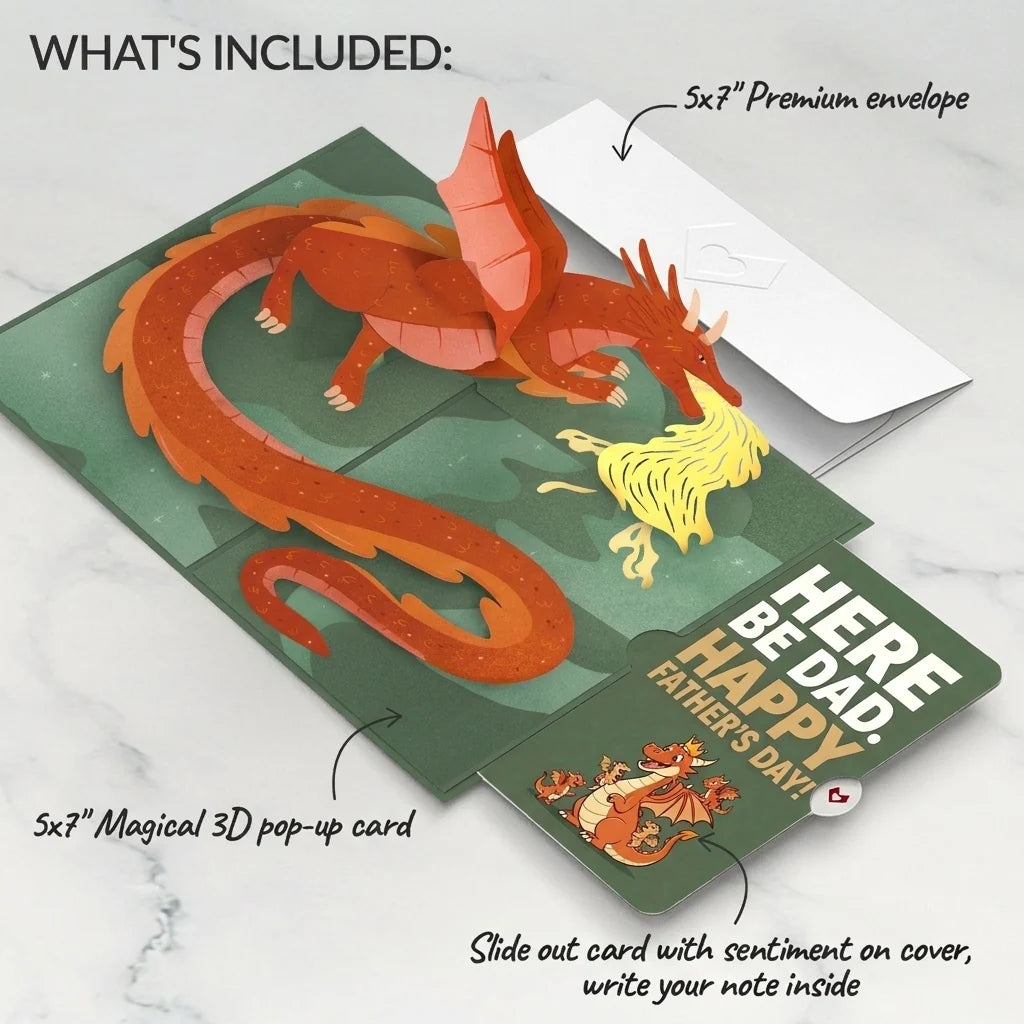 Fire-Breathing Dragon Father's Day Pop-Up Card and Sentiment Set
