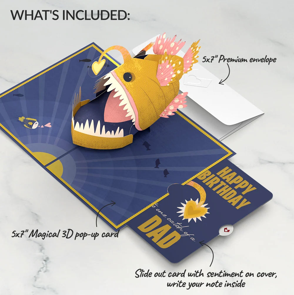 You Are My Sunshine Anglerfish Birthday Pop-Up Card and Sentiment Set for Dad