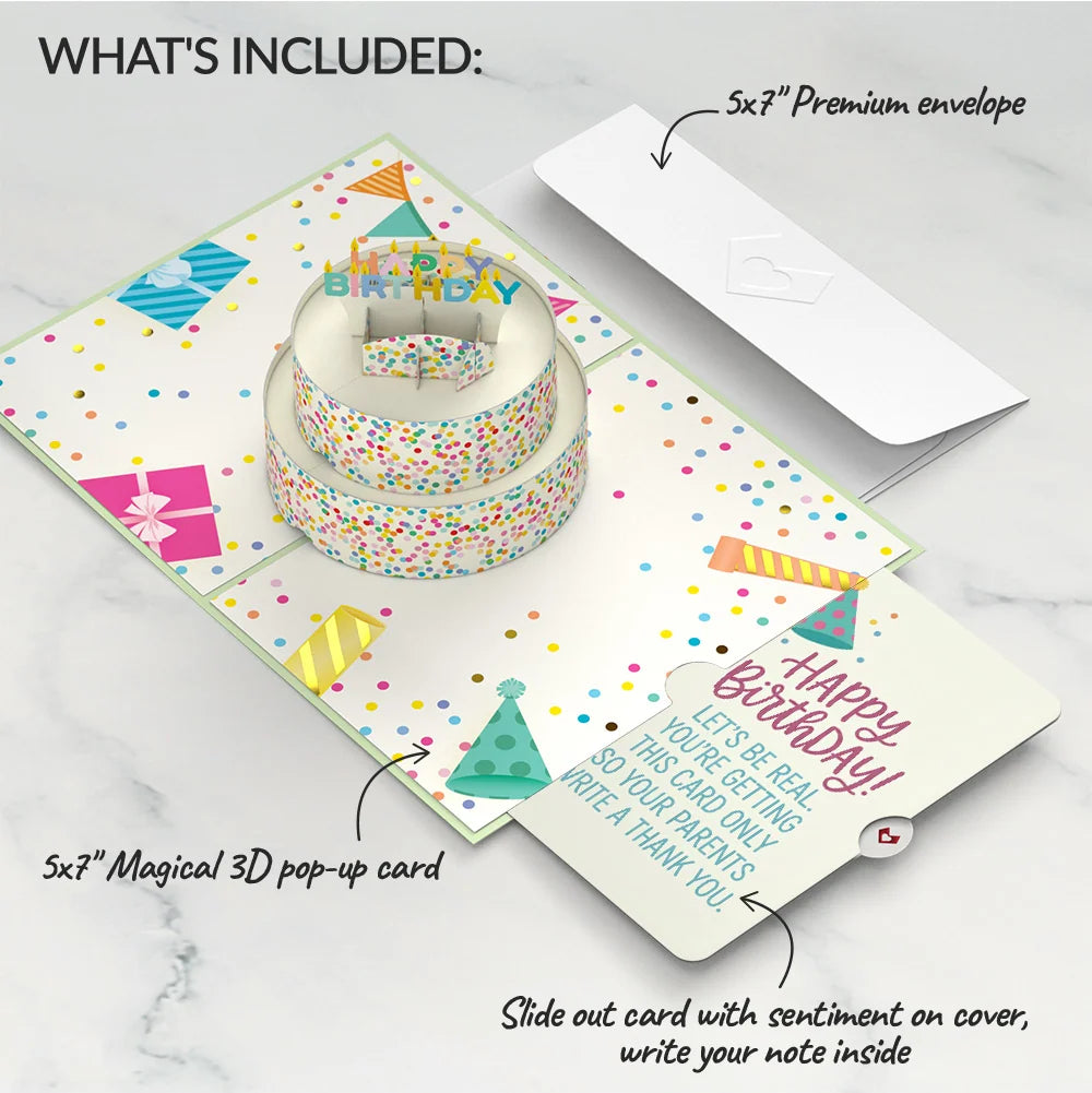 Sprinkles Birthday Cake Pop-Up Card and Thank You Excuse Sentiment Set
