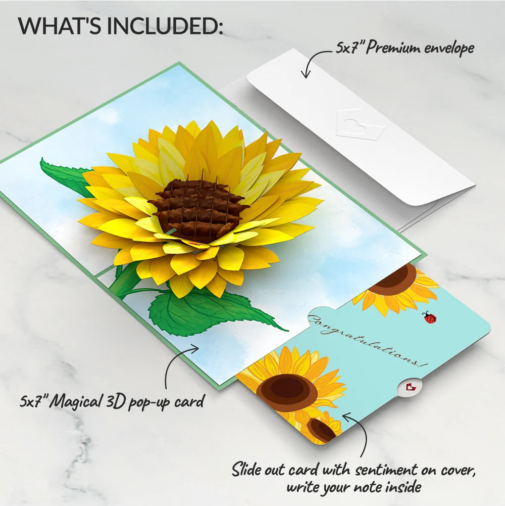 Sunflower Bloom Congratulations Pop-Up Card and Sentiment Set