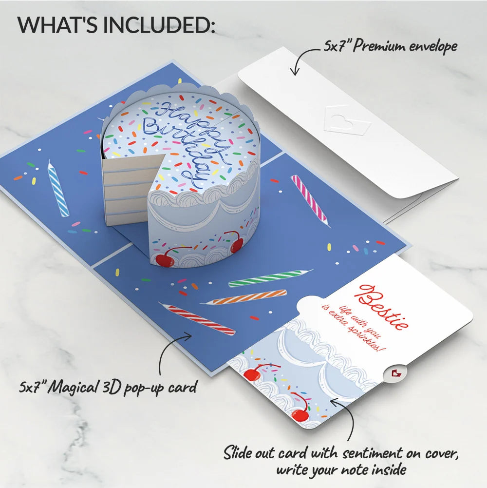 Sprinkled with Love Birthday Cake Pop-Up Card and Sentiment Set for Bestie
