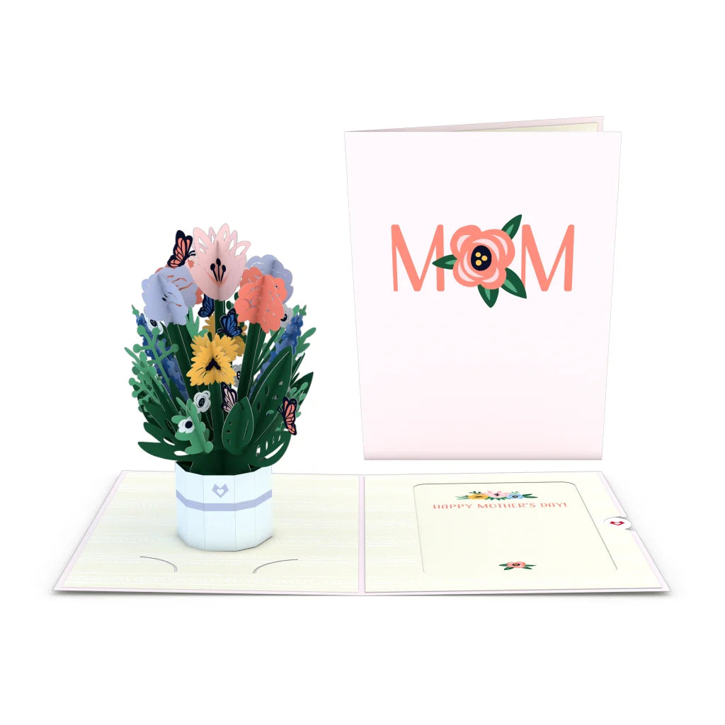 Mother's Day Flower Basket Card with Mini Bouquet