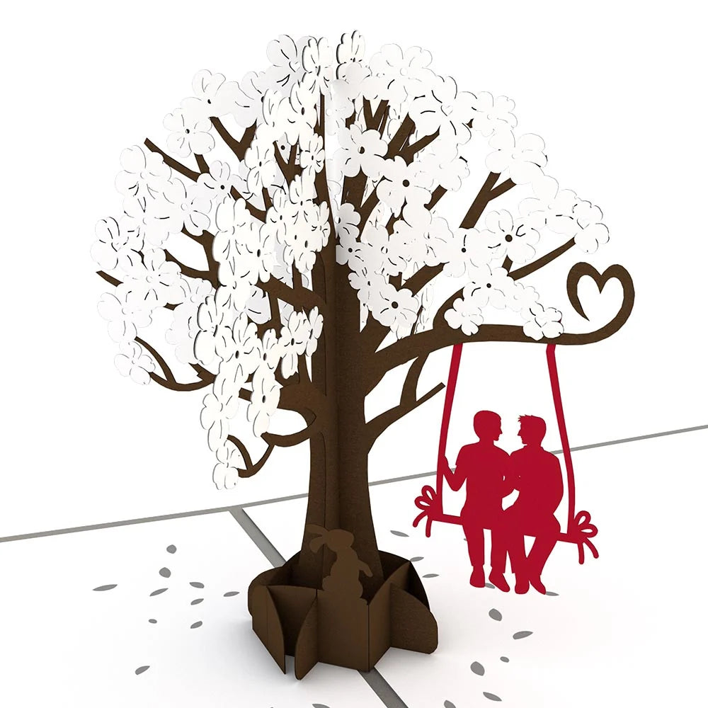 Two Guys on a Swing Pop-Up Card
