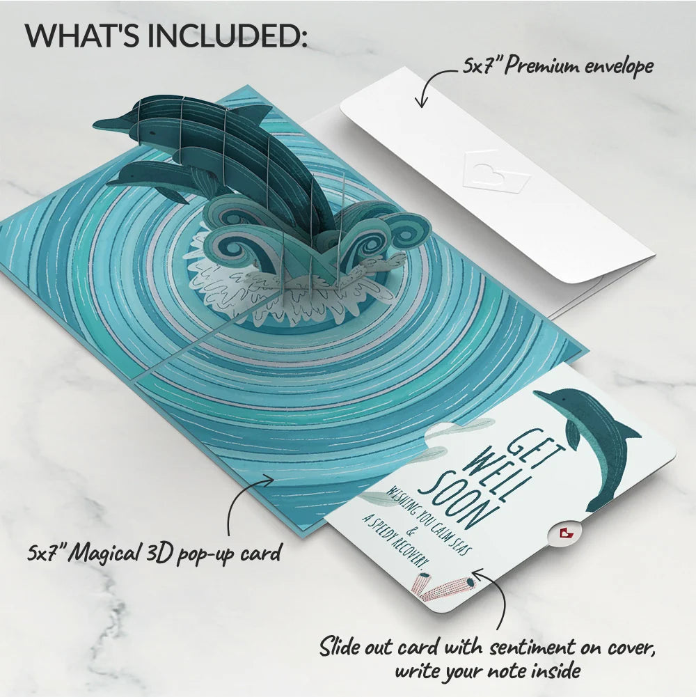 Playful Dolphins Get Well Soon Pop-Up Card and Sentiment Set