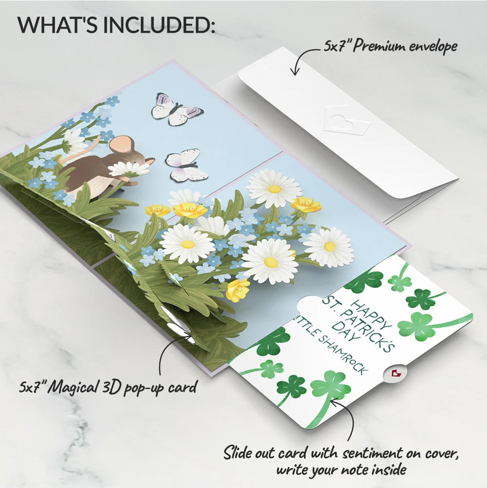 Field Mouse in the Flowers St. Patrick’s Day Pop-Up Card and Sentiment Set