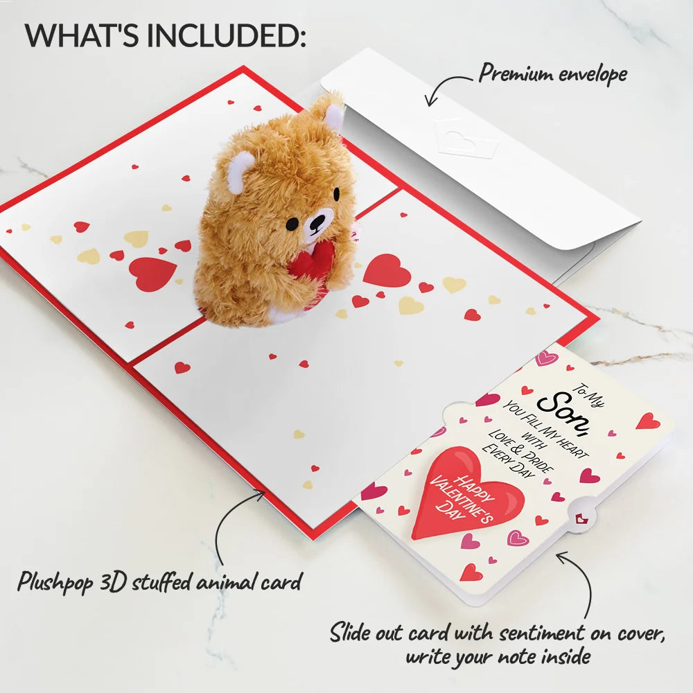You're The Beary Best Valentine Plushpop Card and Sentiment Set for Son