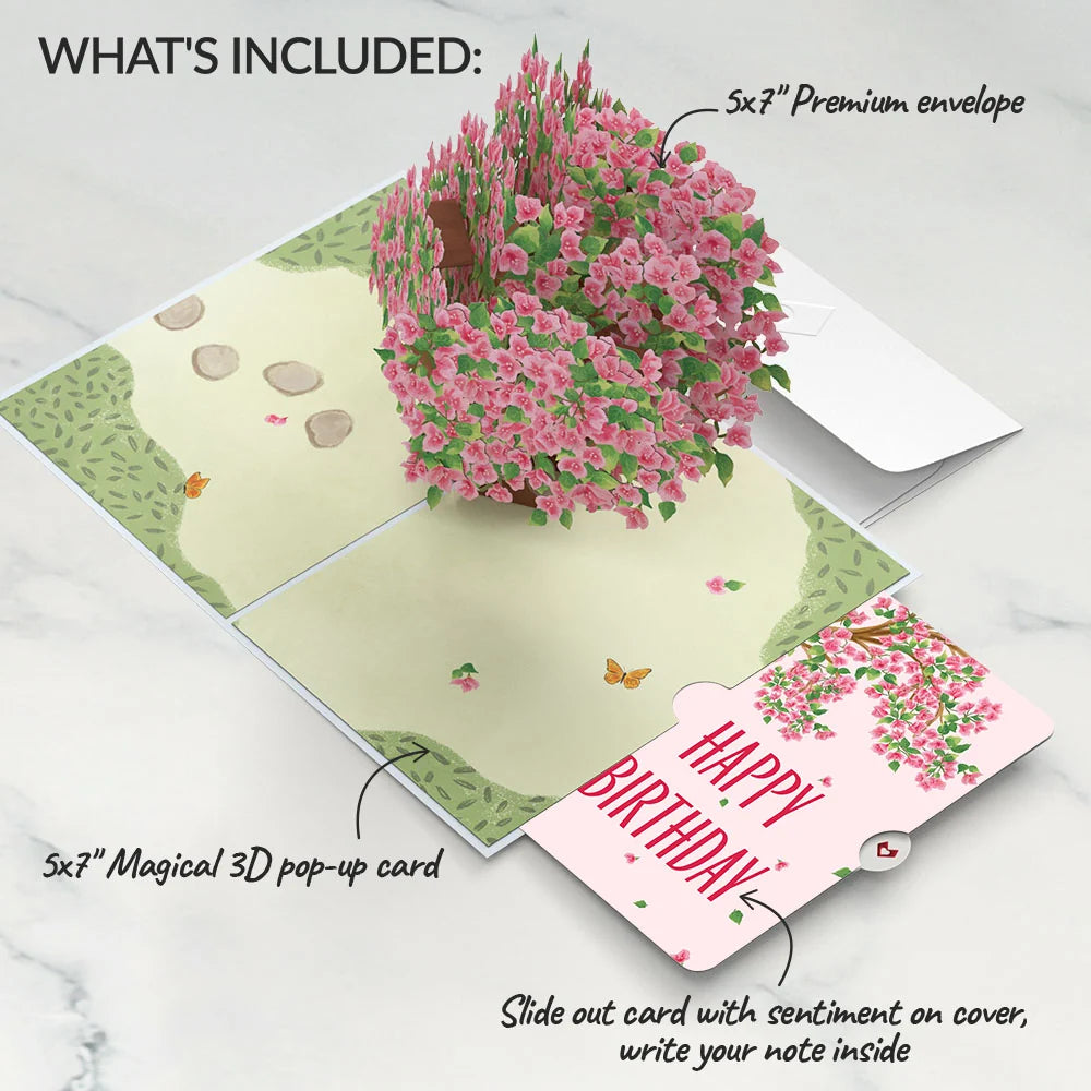 Bougainvillea Garden Birthday Pop-Up Card and Sentiment Set
