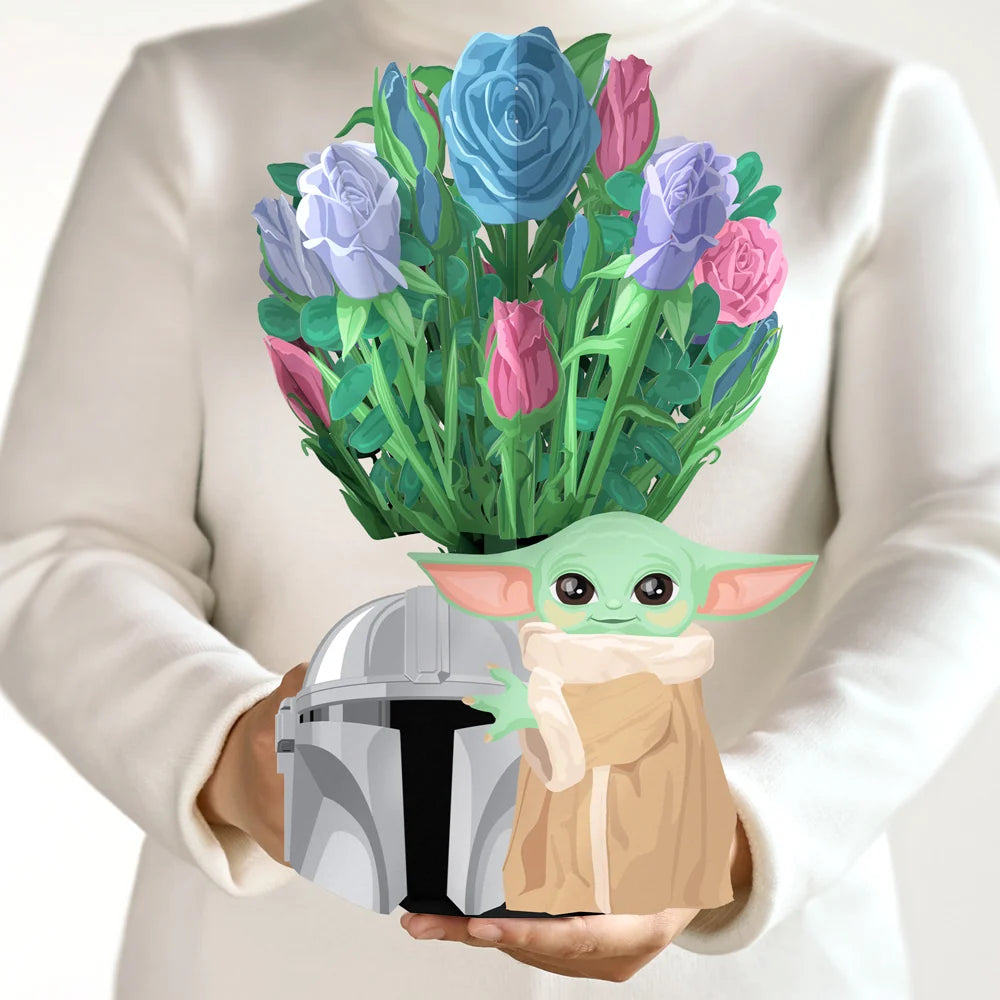 Star Wars™ The Mandalorian™ Grogu™ Birthday Pop-Up Card & Flower Buds Bouquet Bundle