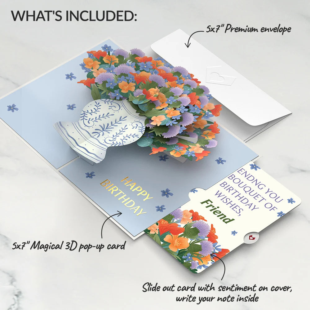 Birthday Bouquet of Happiness Pop-Up Card and Sentiment Set for Friend