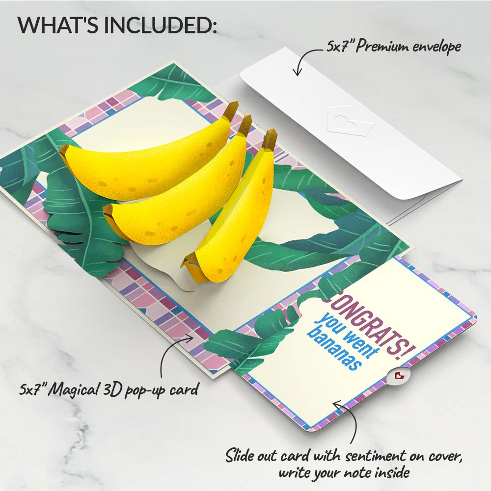 Tropical Bananas Congratulations Pop-Up Card and Sentiment Set