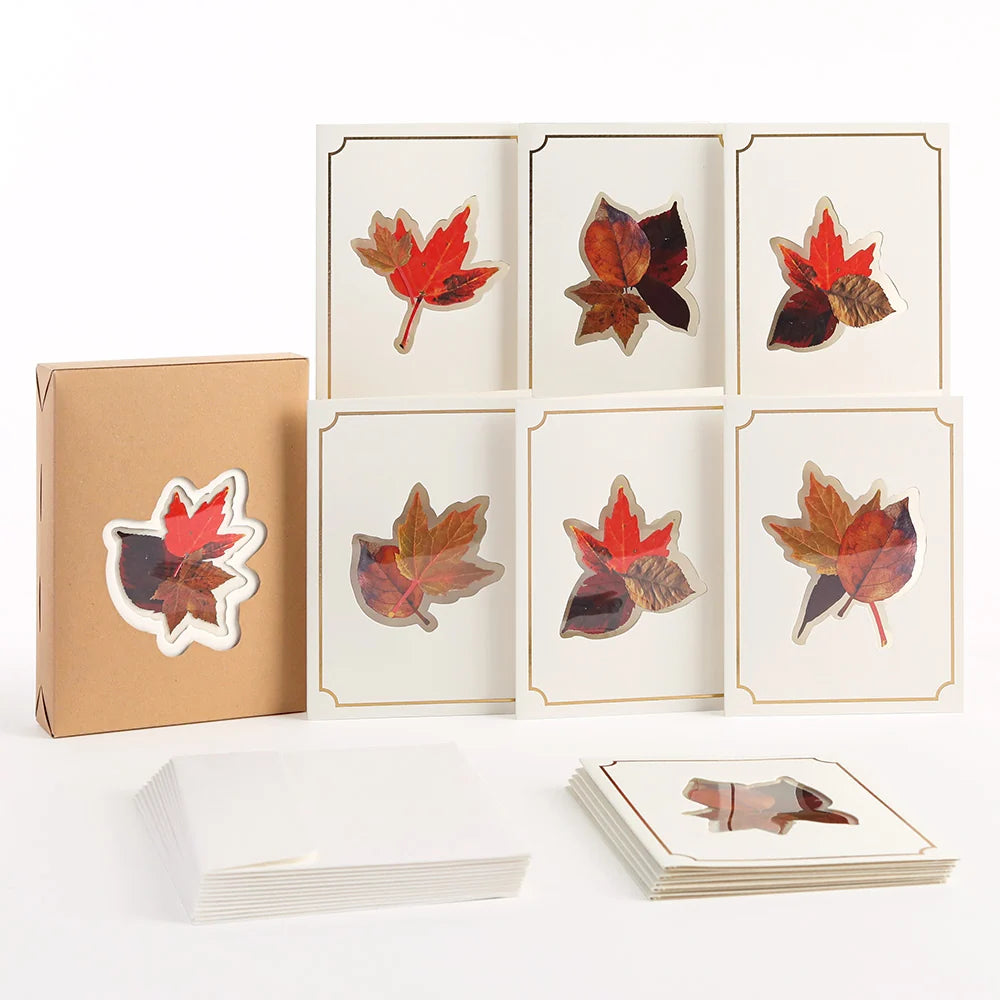 Petal Pressed™ Blank Notecards - Autumn Leaves (Assorted 12-Pack)