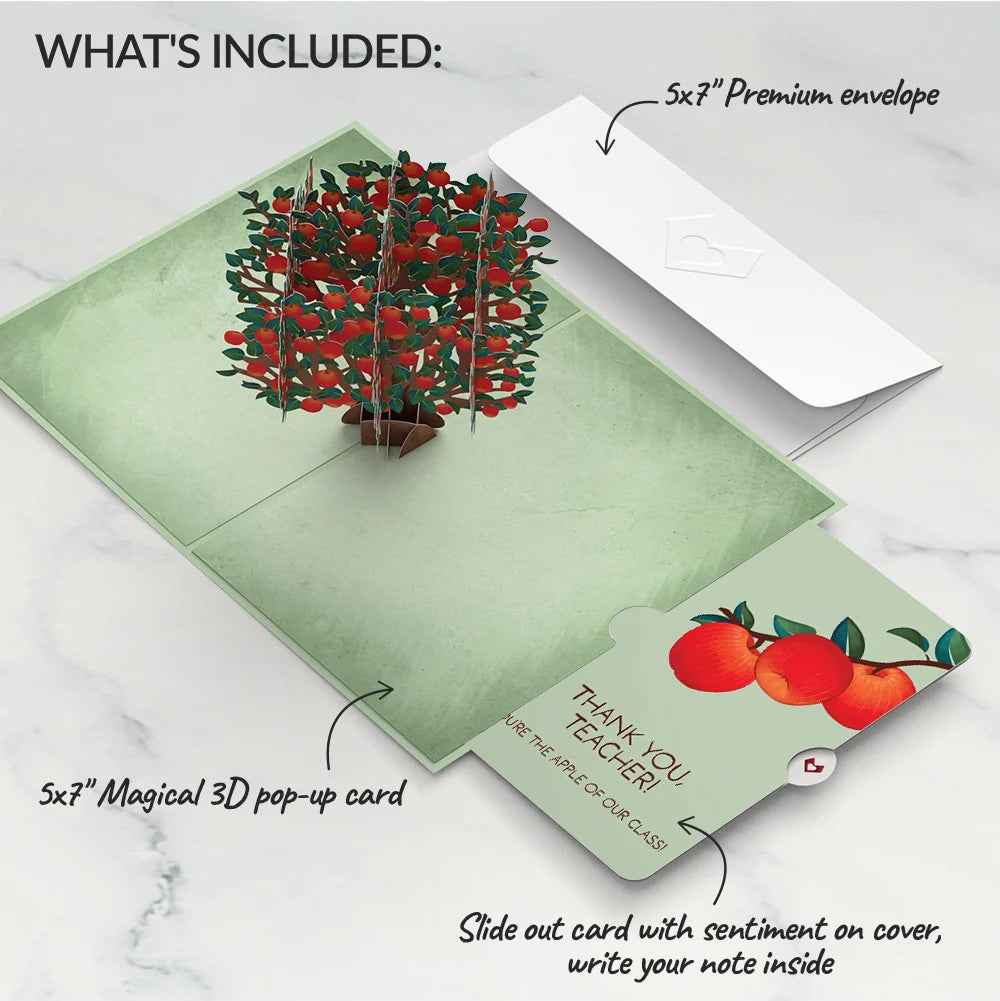 Apple Tree Thank you Pop-Up Card and Sentiment Set for Teacher