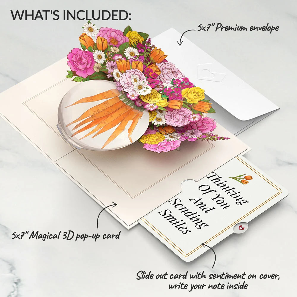 Blooming Carrot Bouquet Thinking of You Pop-Up Card and Sentiment Set