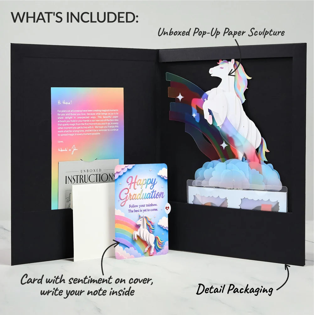Unicorn Graduations Unboxed Pop-Up Paper Sculpture and Sentiment Set